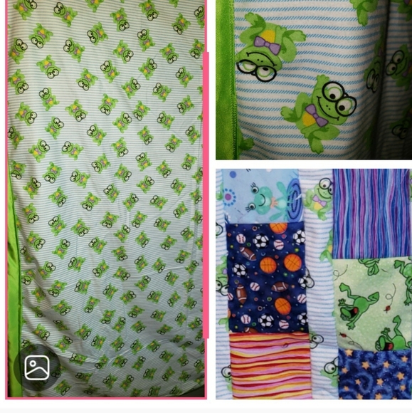 Colorful Frog Patterned Patch Quilt - Picture 1 of 4